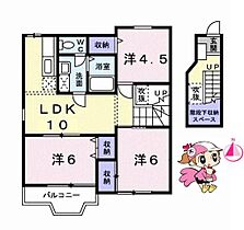 徳島県徳島市川内町北原（賃貸アパート3LDK・2階・65.57㎡） その2