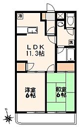 第5サンビレッジ泉水 2LDKの間取図画像