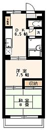 第1サンビレッジ泉水 2DKの間取図画像