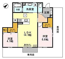 グランデュールASHIYA　B棟 101 ｜ 兵庫県芦屋市岩園町（賃貸アパート2LDK・1階・65.35㎡） その2