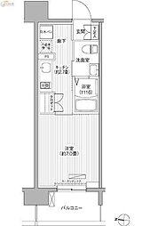 セントラーレ新城 4階1Kの間取り