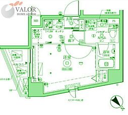 クレイシア横浜NORTH 5階1Kの間取り