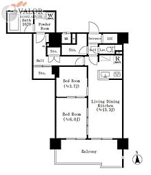 ＧＯＴＥＮ　武蔵小杉 1階2LDKの間取り