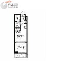 マテリア洗足池 1DKの間取図画像
