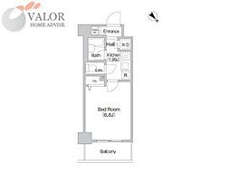 PRIMEURBANオオモリ 1Kの間取図画像