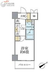 レスピール川崎 1Kの間取図画像