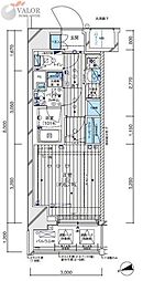 メインステージ横濱阪東橋 1Kの間取図画像