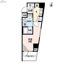 プレール・ドゥーク横濱紅葉坂 1Kの間取図画像