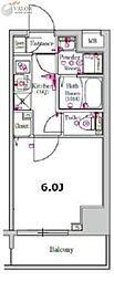 SKYCOURTPALACE西横浜 1Kの間取図画像