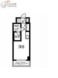 クラリッサ川崎ブルーノ ワンルームの間取図画像