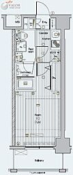 プレミアムキューブ三田 1Kの間取図画像