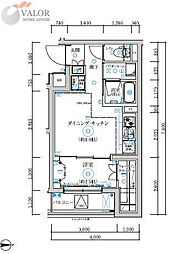 RELUXIA武蔵中原 1DKの間取図画像