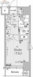 グランド・ガーラ横濱万世町 1Kの間取図画像