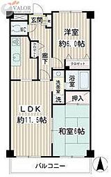 グレース川崎 2LDKの間取図画像