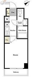 ライジングプレイス桜木町二番館 1Kの間取図画像