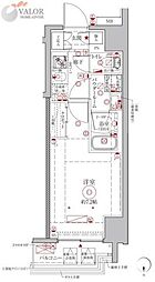 クレイシアIDZ鶴見 1Kの間取図画像