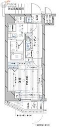 メインステージ大森北2 1Kの間取図画像