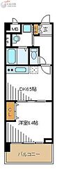 アバンセ 1DKの間取図画像