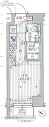 プレール・ドゥーク川崎 1Kの間取図画像