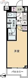 ルーブル武蔵中原伍番館 1Kの間取図画像