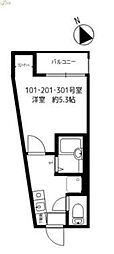 パールハウス鶴見 1Kの間取図画像