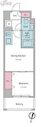 Due二子新地 1DKの間取図画像