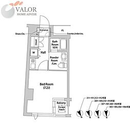 ソアラプラザ鶴見 1Kの間取図画像