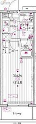 ガーラリバースクエア横濱南 1Kの間取図画像