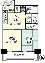 駒形エクセル2 2DKの間取図画像