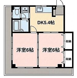 ドミール中島 2DKの間取図画像