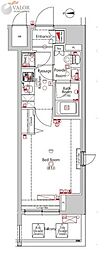 ジーベック蒲田ステーションエグゼ 1Kの間取図画像