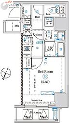 SHOKENResidence横浜伊勢佐木町 1Kの間取図画像