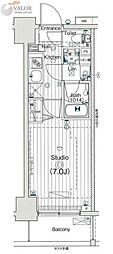 ガーラリバースクエア横濱南 1Kの間取図画像