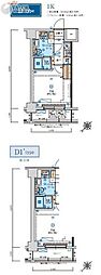 リヴシティ横濱七島町 1Kの間取図画像