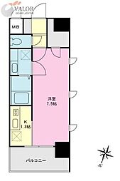 ウイングテラス京急川崎 1Kの間取図画像
