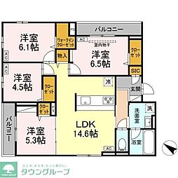 町田市中町4丁目アパート 4LDKの間取図画像