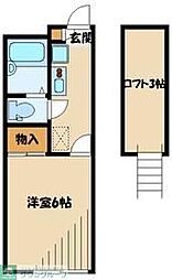 レオパレスエミネンス・ドエル 1Kの間取図画像