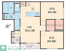 町田市森野四丁目アパート 2LDKの間取図画像