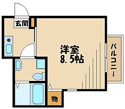 シエナ町田 1Kの間取図画像