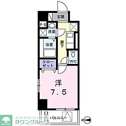 ル・カトレヤ 1Kの間取図画像