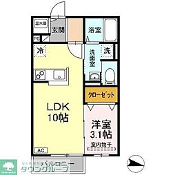 リバーヒルズ 1LDKの間取図画像