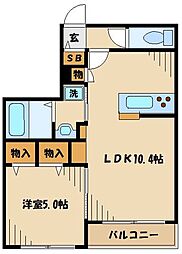 PARKFRONT 1LDKの間取図画像