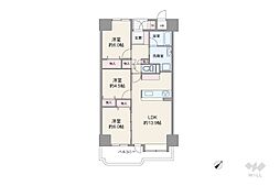 エンゼルハイムリバーサイド高槻 3LDKの間取図画像