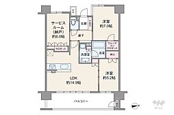 レ・ジェイド高槻 2SLDKの間取図画像
