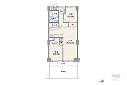 日商岩井高槻マンション 2LDKの間取図画像