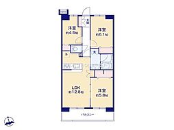 ライオンズマンション津田沼前原第2 3LDKの間取図画像
