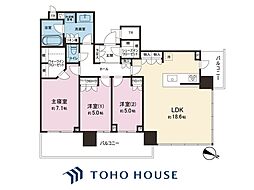 PARK CITY 小岩ザ・タワー 26階 3LDKの間取図画像