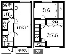 プリマベーラ 2LDKの間取図画像