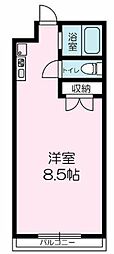 ルナTAKINO ワンルームの間取図画像
