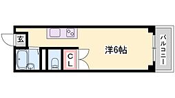 Kハウス ワンルームの間取図画像